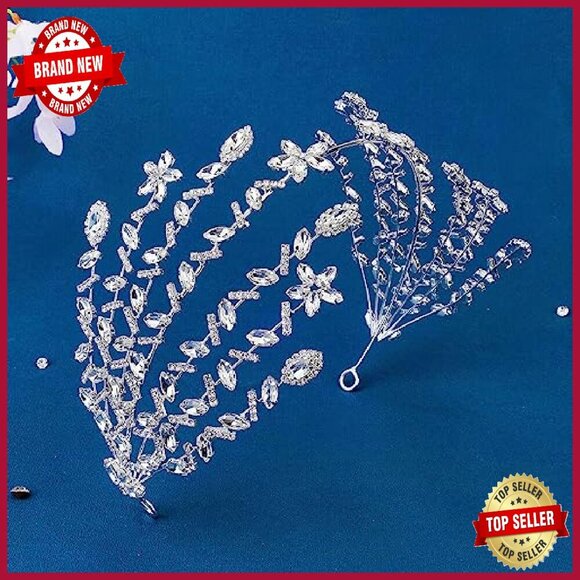Silver Crystal Bridal Headband Rhinestone Wedding Hair Accessory One Size